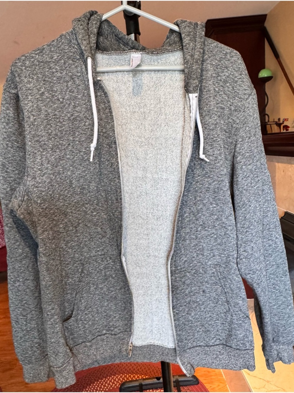 Vintage American Apparel Gray Heather Full Zip Sweatshirt (Size L)
